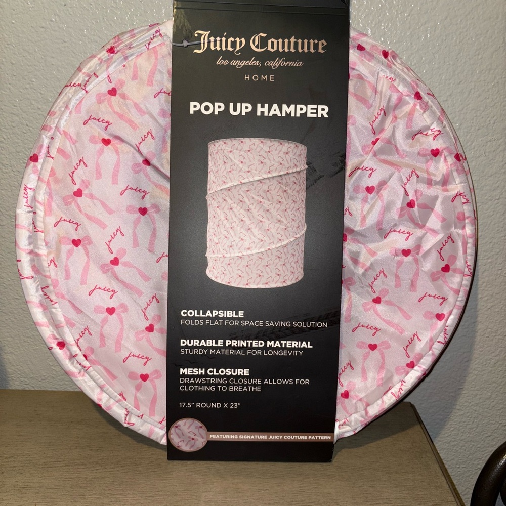 Juicy Couture Pink Collapsible Pop-Up Hamper